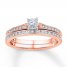 Diamond Bridal Set 1/8 ct tw Round-cut 10K Rose Gold