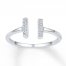 Midi Ring Diamond Accents Sterling Silver