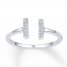 Midi Ring Diamond Accents Sterling Silver