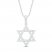 Diamond Star of David Necklace 1/6 ct tw Round-cut Sterling Silver 18"