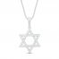 Diamond Star of David Necklace 1/6 ct tw Round-cut Sterling Silver 18"