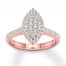 Diamond Engagement Ring 3/4 ct tw Round-cut 14K Rose Gold