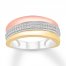 Diamond Ring 1/4 ct tw Round-cut 10K Tri-Color Gold