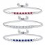 Bolo Bracelet Set Lab-Created Gemstones Sterling Silver