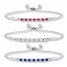 Bolo Bracelet Set Lab-Created Gemstones Sterling Silver