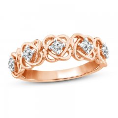 Center of Me Diamond Ring 1/4 ct tw 10K Rose Gold