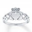 Claddagh Ring 14K White Gold