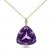 Amethyst & Diamond Necklace Round-cut 10K Yellow Gold 18"