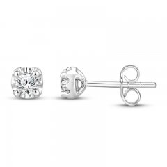 Solitaire Diamond Earrings 1/4 ct tw 10K White Gold