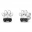 Disney Treasures 101 Dalmatians Black Diamond Earrings 1/10 ct tw Sterling Silver