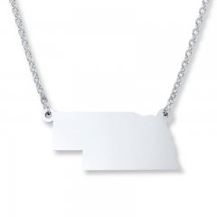 Nebraska State Necklace Sterling Silver