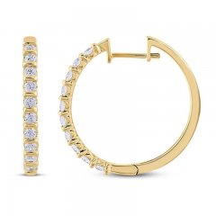 Diamond Hoop Earrings 1/2 ct tw 10K Yellow Gold