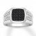 Men's Black & White Diamond Ring 1 ct tw 10K White Gold