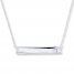 Bar Necklace Natural White Sapphire Sterling Silver