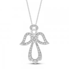 Diamond Angel Necklace 1/8 ct tw Sterling Silver 18"