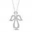 Diamond Angel Necklace 1/8 ct tw Sterling Silver 18"