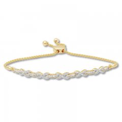 Diamond Infinity Bolo Bracelet 1/4 ct tw 10K Yellow Gold