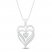 Lab-Created Opal & Diamond Heart Necklace Sterling Silver 18"