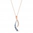 Le Vian Denim Ombré Necklace 1/6 ct tw Diamonds 14K Strawberry Gold 18"