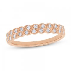 Diamond Anniversary Ring 1/4 ct tw Round-cut 10K Rose Gold