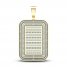 Men's Diamond Dog Tag Charm 1 ct tw Baguette & Round-cut 10K Yellow Gold