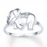 Elephant Ring 1/20 ct tw Diamonds Sterling Silver