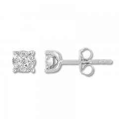 Diamond Earrings 1/4 ct tw Round-cut 10K White Gold