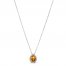 Le Vian Citrine & Diamond Necklace 1/8 ct tw 14K Vanilla Gold 18"