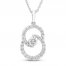 Encircled by Love Diamond Necklace 1/2 ct tw Round-cut 10K White Gold 18"