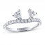 Leo Diamond Wrap Ring 1/2 ct tw Round-cut 14K White Gold