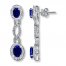 Lab-Created Sapphires Diamond Accents Sterling Silver