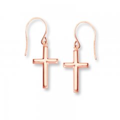 Cross Earrings 14K Rose Gold