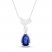 Blue & White Lab-Created Sapphire Necklace Sterling Silver 18"