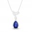 Blue & White Lab-Created Sapphire Necklace Sterling Silver 18"