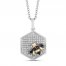 Disney Treasures Winnie the Pooh Bumblebee Necklace 1/6 ct tw Diamonds 10K Yellow Gold Sterling Silver 17"