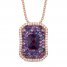 Le Vian Amethyst & Sapphire Necklace 1/3 ct tw Diamonds 14K Strawberry Gold 18"