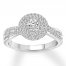 Diamond Engagement Ring 3/8 ct tw Round-cut 10K White Gold