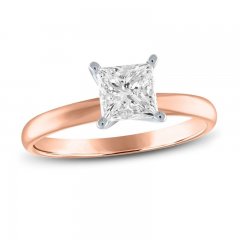 Diamond Solitaire Engagement Ring 1-1/2 ct tw Princess-Cut 10K Rose Gold