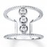 Diamond North-South Ring 1/4 ct tw Round-cut 10K White Gold