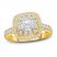 Diamond Engagement Ring 3/4 ct tw Princess/Round 14K Yellow Gold