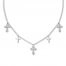 Diamond Cross Choker Necklace 1/3 ct tw Sterling Silver