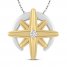 True North Diamond Star Necklace 1/15 ct tw 10K Yellow Gold/Sterling Silver 16"