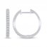 Diamond Hoop Earrings 1/4 ct tw 10K White Gold