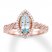 Aquamarine Engagement Ring 1/3 ct tw Diamonds 14K Rose Gold