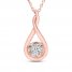 Diamond Twist Necklace 1/5 ct tw Round-cut 10K Rose Gold 18"