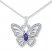 Butterfly Necklace Amethyst & Diamonds Sterling Silver