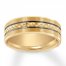 Engraved Wedding Band 10K Yellow Gold 6mm