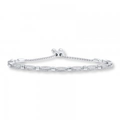 Diamond Bolo Bracelet 1/2 ct tw Round-cut Sterling Silver