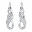 Diamond Earrings 1/10 ct tw Round-cut 10K White Gold