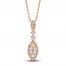 Diamond Necklace 1/4 ct tw Round-cut 10K Rose Gold 18"